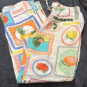 Bright Fruit Print Lounge Pants
